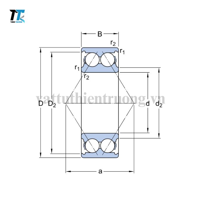 Vòng Bi Cầu Tiếp Xúc Góc 2 Dãy 3200 ATN9